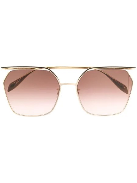 Alexander McQueen Eyewear солнцезащитные очки в массивной оправе с верхней планкой