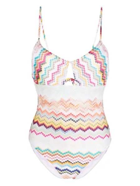 Missoni купальник с узором зигзаг, розовый
