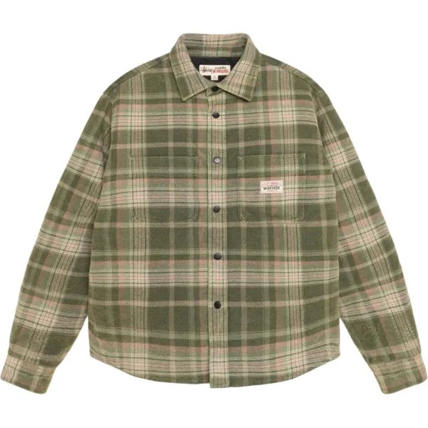 Рубашка в клетку с сильной потертостью Stussy, цвет Chestnut