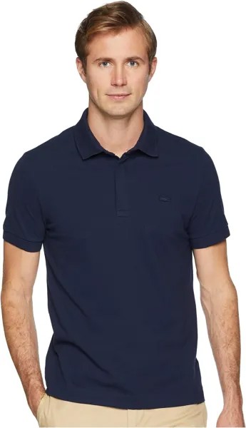 Рубашка-поло Short Sleeve Solid Stretch Pique Regular Lacoste, темно-синий
