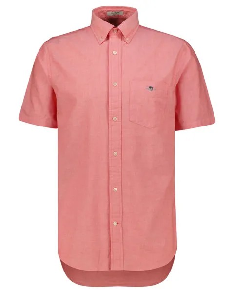 Оксфордская рубашка с короткими рукавами стандартного кроя Gant, розовый