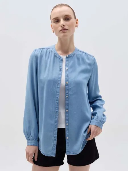 Рубашка с джинсовым эффектом и воротником-стойкой Ovs, цвет denim blue