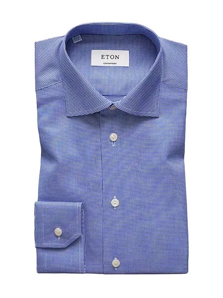 Классическая рубашка современного кроя с капюшоном Eton, синий