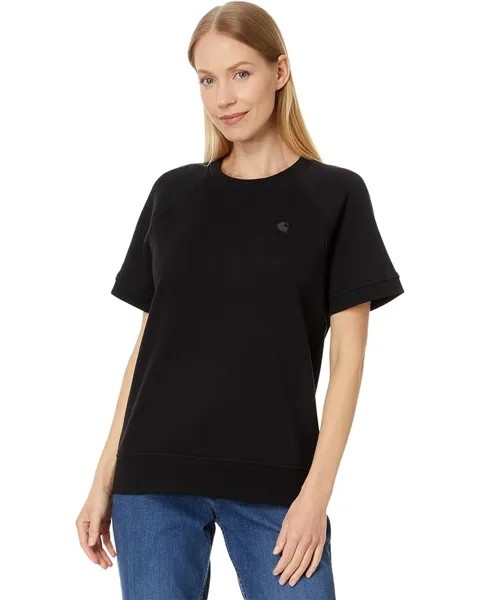 Рубашка Carhartt Relaxed Fit French Terry Short Sleeve Sweatshirt, черный