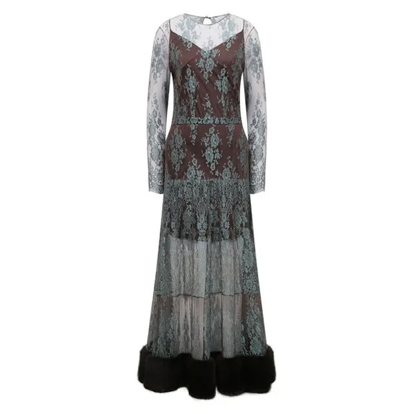 Платье с отделкой из меха норки Yana Dress