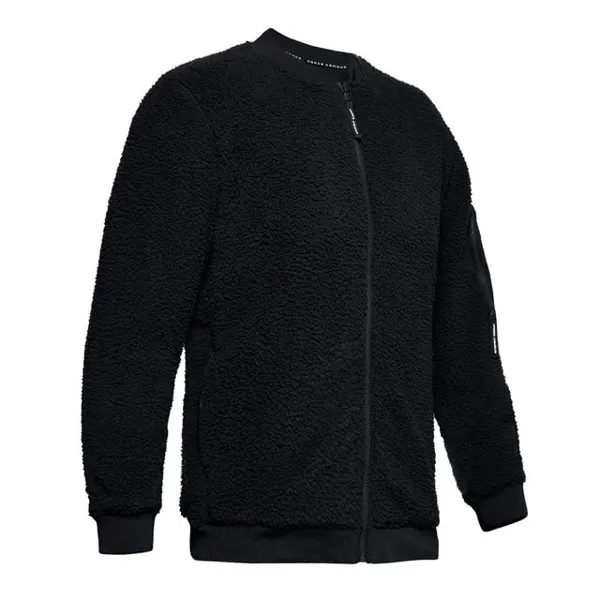 Мужская верхняя куртка-бомбер из шерпы черная 1345604 001 Under Armour, черный