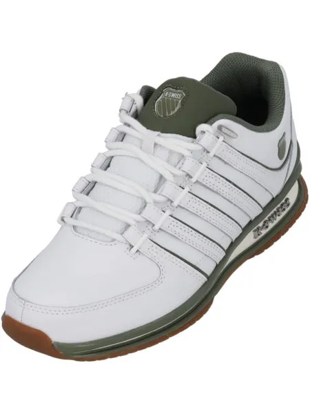 Кроссовки на шнуровке K-SWISS, цвет white/deep lichen/gum