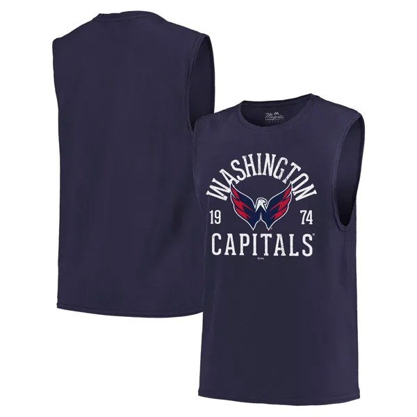 Мужская темно-синяя майка Majestic Threads Washington Capitals Softhand Muscle