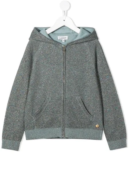 LANVIN Enfant худи на молнии с блестками