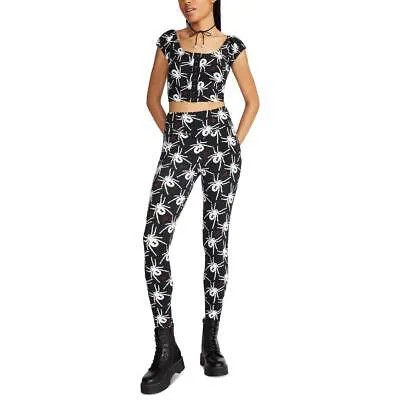 Женские леггинсы до щиколотки с высокой талией и принтом Betsey Johnson BHFO 2088