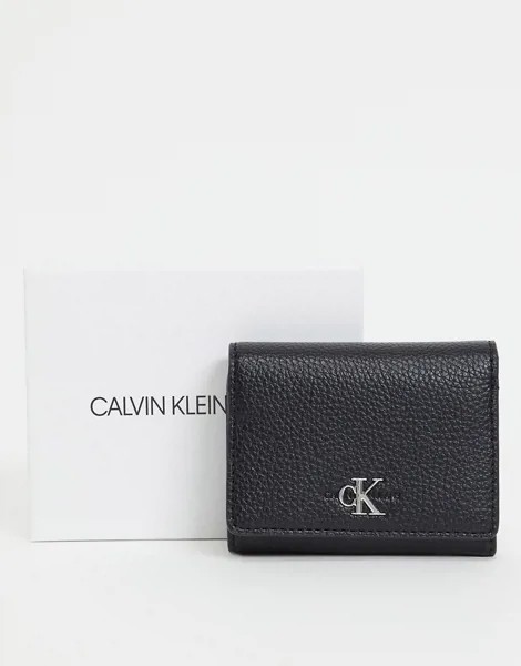 Черный кошелек с клапаном и логотипом Calvin Klein Jeans-Черный цвет