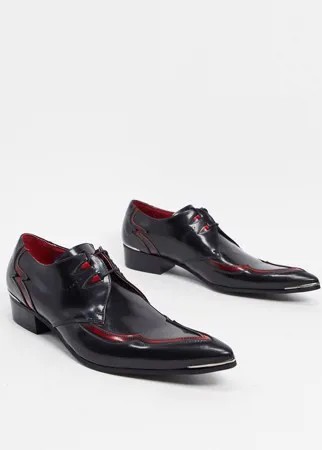 Черно-красные кожаные туфли на шнуровке Jeffery West Adamant-Красный