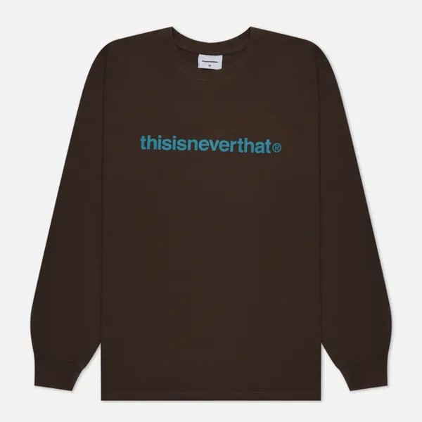 Мужской лонгслив thisisneverthat Print T-Logo коричневый, Размер S