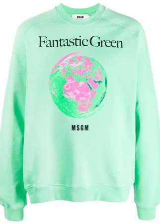 MSGM толстовка Fantastic Green с графичным принтом