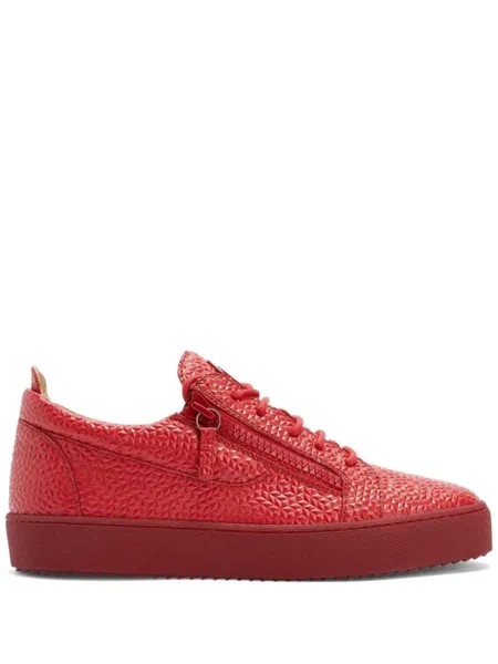 Giuseppe Zanotti фактурные кеды Frankie, красный