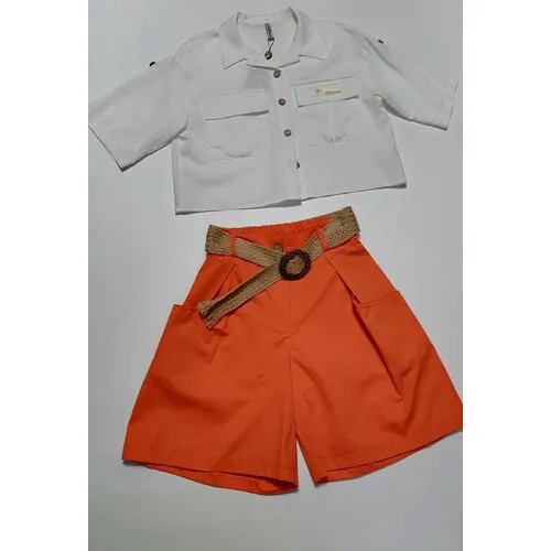 Комплект одежды , размер 152 рост, белый, оранжевый