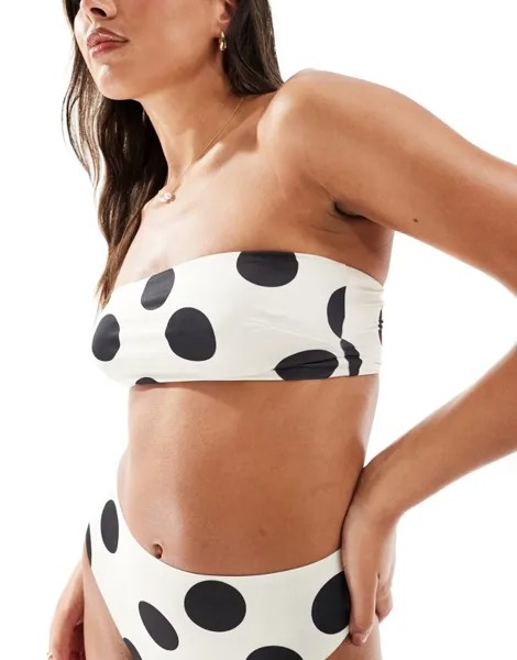 Однотонный купальник-бандо ASOS DESIGN Cindy