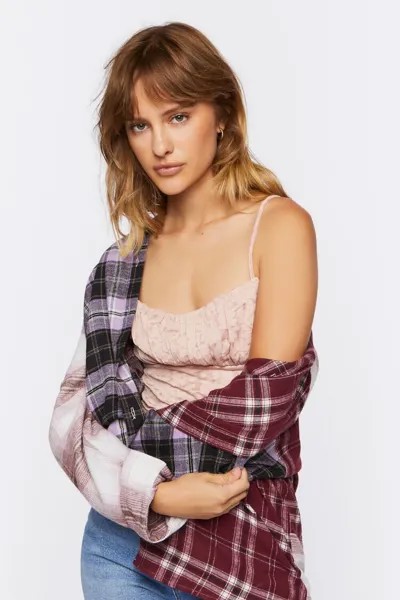 Кружевная майка с цветочным принтом и складками Forever 21, краски