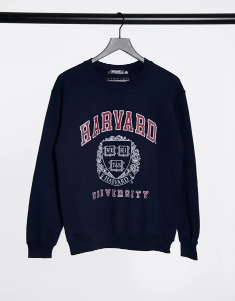 Темно-синий свитшот с логотипом Missguided harvard