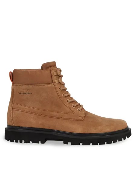 Ботильоны Eva Mid Laceup Boot Suede Calvin Klein, коричневый