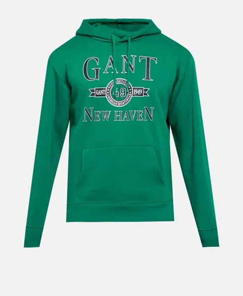 Худи с капюшоном Gant, неоновый зеленый