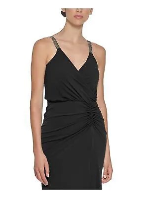 CALVIN KLEIN Womens Black Straps Трикотажное вечернее платье без рукавов из джерси 2