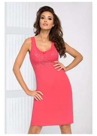 Элегантная женская сорочка Betty с кружевом, Donna Betty nightdress, коралловый, XXL