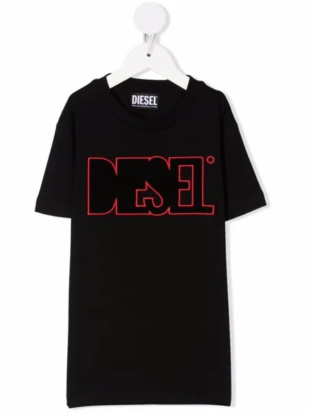 Diesel Kids футболка с вышитым логотипом