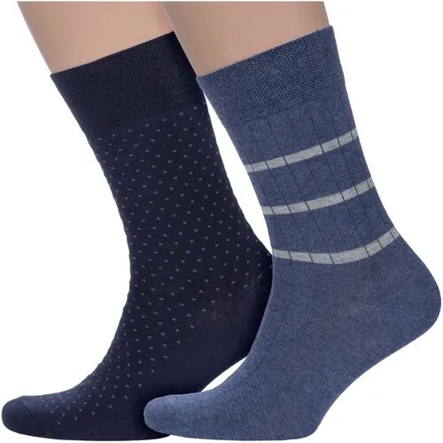 Носки PARA socks, 2 пары, размер 27-29, синий