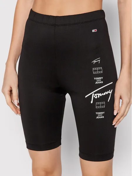Байкерские шорты узкого кроя Tommy Jeans, черный