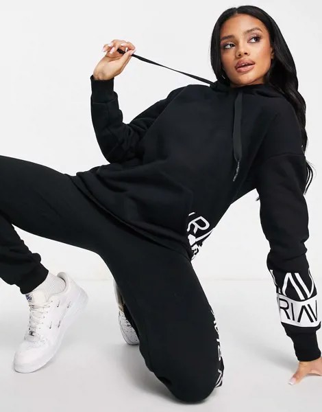 Худи черного цвета с логотипом от комплекта River Island Active-Черный