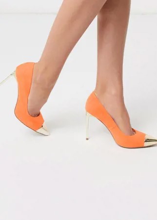 Оранжевые туфли-лодочки на шпильке ASOS DESIGN-Оранжевый цвет