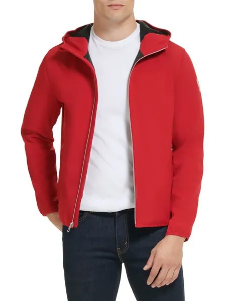Однотонная куртка на молнии с капюшоном Guess, цвет Fire Red