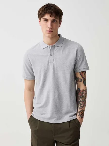 Рубашка-Поло из хлопкового пике Ovs, цвет light grey marl