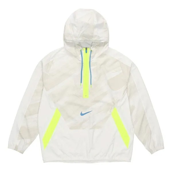 Куртка Men's Nike Dri-fit Sport Clash Hooded Half Zipper Athleisure Casual Sports Pullover Jacket Autumn Creamy White, цвет creamy