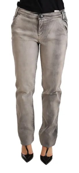 Джинсы ERMANNO SCERVINO Серые хлопковые брюки-скинни с заниженной талией s. W27 $650