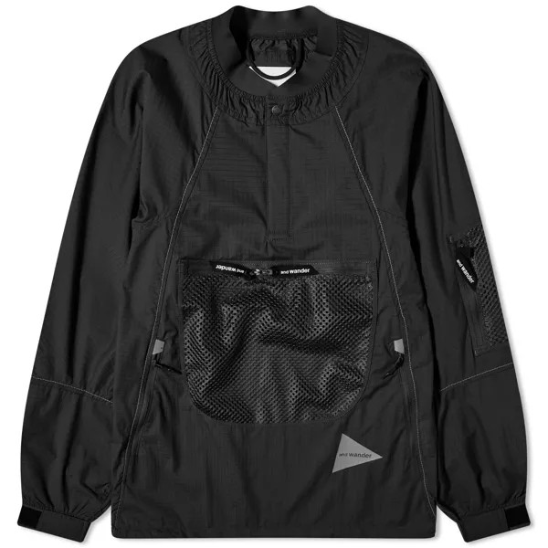 Куртка And Wander Breathable Ripstop Pullover, черный