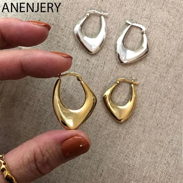 ANENJERY Lrregular Обруч Серьги Женская ниша Геометрические серьги