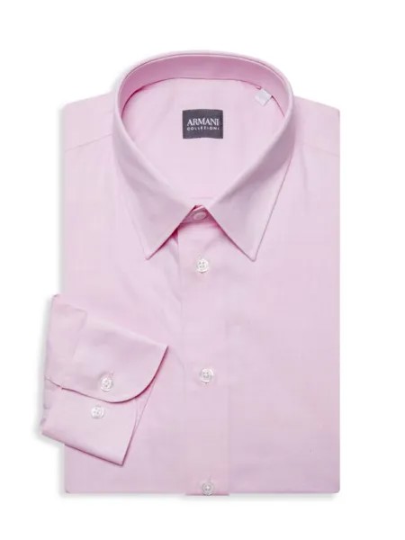 Фактурная классическая рубашка Armani Collezioni, розовый