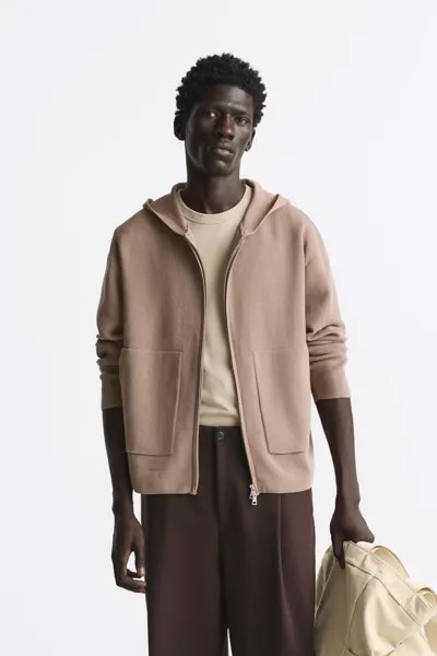 Кардиган мужской ZARA 04216400 бежевый XL (доставка из-за рубежа)