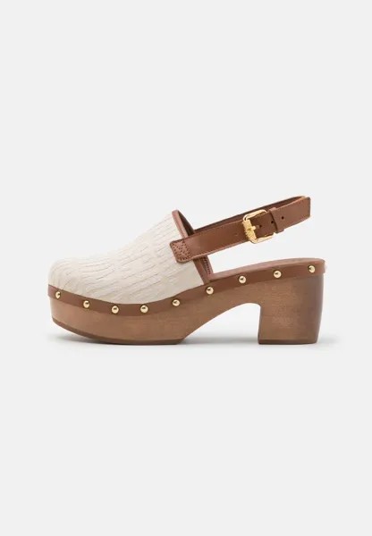 Сабо Logo MOSCHINO, цвет beige/white