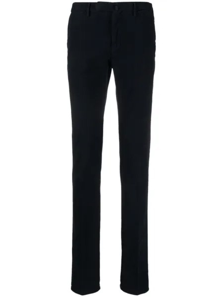 Incotex skinny mid-waist chino trousers, синий