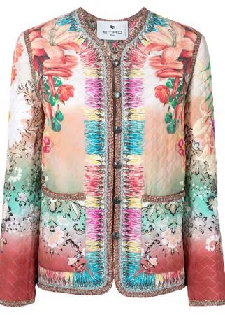 ETRO шелковая куртка с цветочным принтом