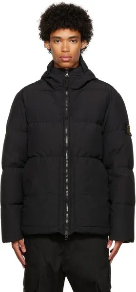 Черный пуховик Naslan Stone Island