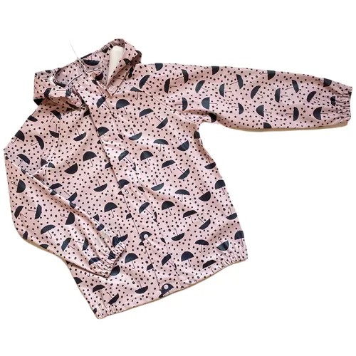 Куртка непромокаемая детская дождевик непромокайка для девочки прорезиненная, размер 140