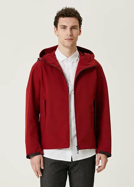 Красное пальто с капюшоном Emporio Armani