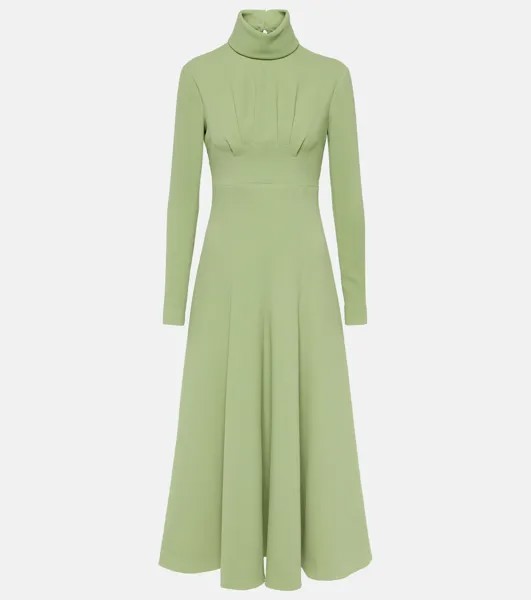 Платье миди из крепа oakley со складками Emilia Wickstead, зеленый