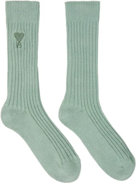 AMI Alexandre Mattiussi Зеленые носки Ami de C?ur
