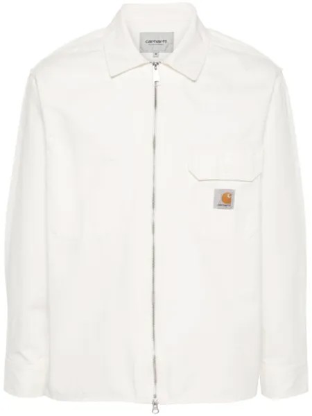 Carhartt WIP куртка-рубашка Rainer с узором в елочку, белый