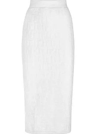 Fendi бархатная юбка с завышенной талией